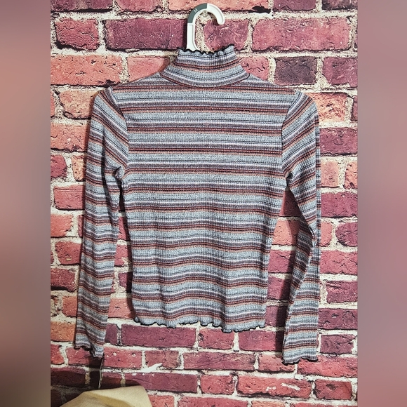 Striped Ribbed Turtleneck Sweater All Kids Sizes - Picture 3 of 4